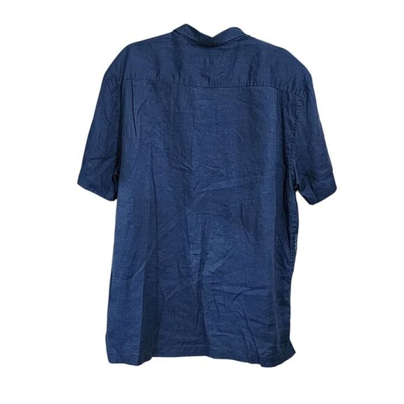 Tommy Bahama Mens Shirt XL blue Linen Pineapple Print Button Up - Picture 2 of 5